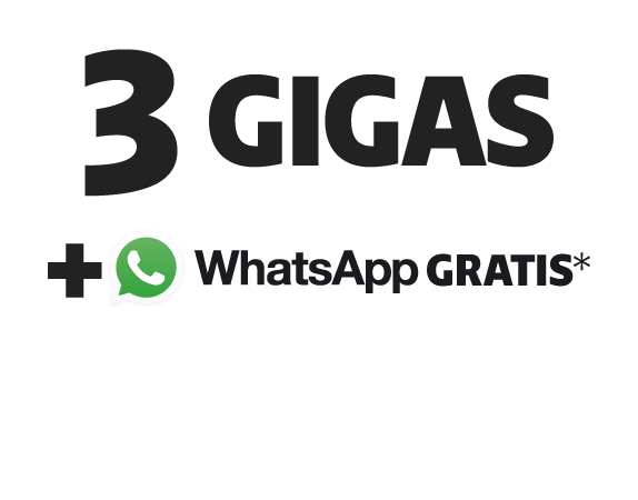 1 GIGAS + Whatsapp GRATIS - $450 por 30 días.
