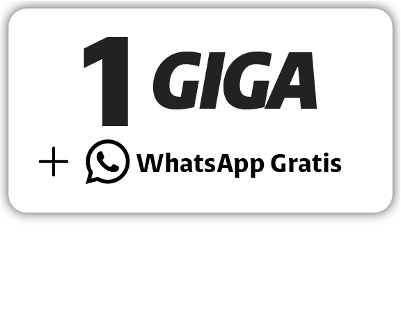 1 GIGA + Whatsapp GRATIS - $150 por 7 días.