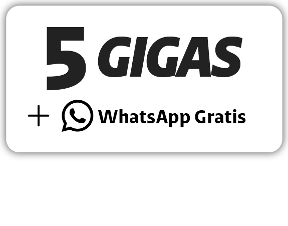5 GIGAS + Whatsapp GRATIS - $500 por 30 días.